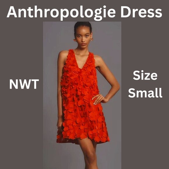 Anthropologie Maeve Sleeveless Floral Appliqué Mini Dress – Size Small (NWT)